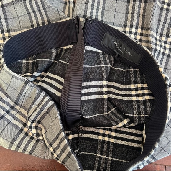RAG & BONE Simone Pants Check Equestrian Stretch Gray Black Plaid Cropped Size 4 - Picture 7 of 10